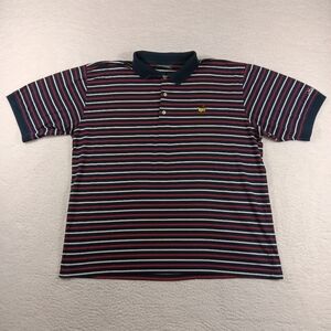 Vintage Masters Collection Shirt Mens XL Striped Polo Augusta Embroidered Golf